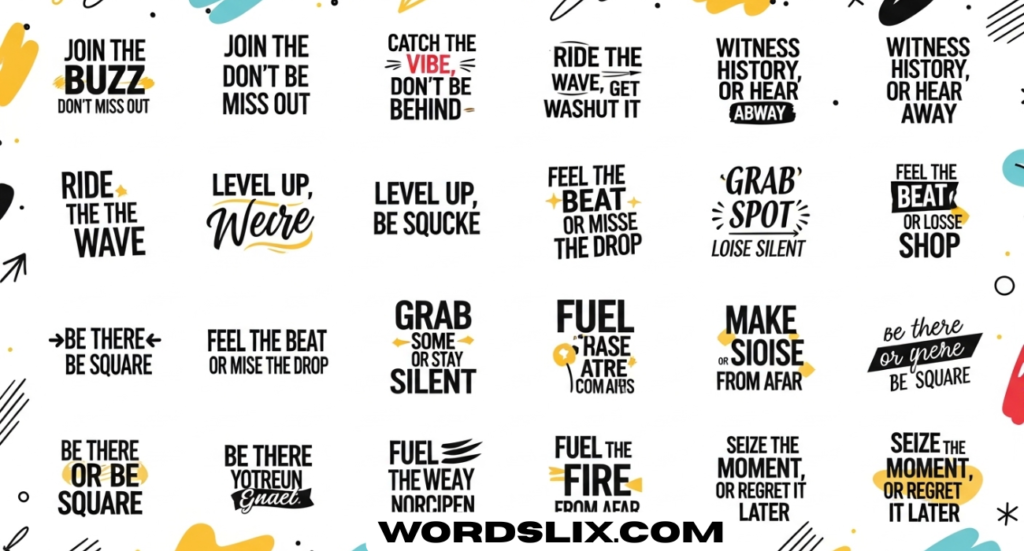 30+ Dynamic Phrases Similar to “Be There or Be Square”