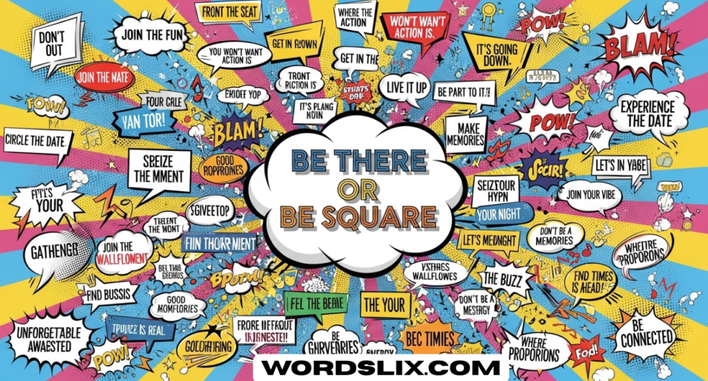 30+ Dynamic Phrases Similar to “Be There or Be Square”