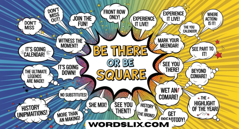 30+ Dynamic Phrases Similar to “Be There or Be Square”